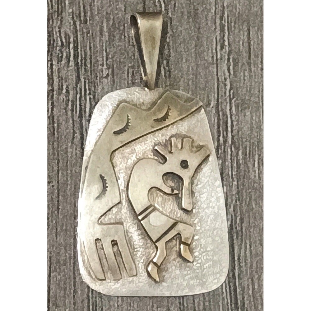 Kokopelli Southwestern Sterling Silver 925 Vintage Pendant